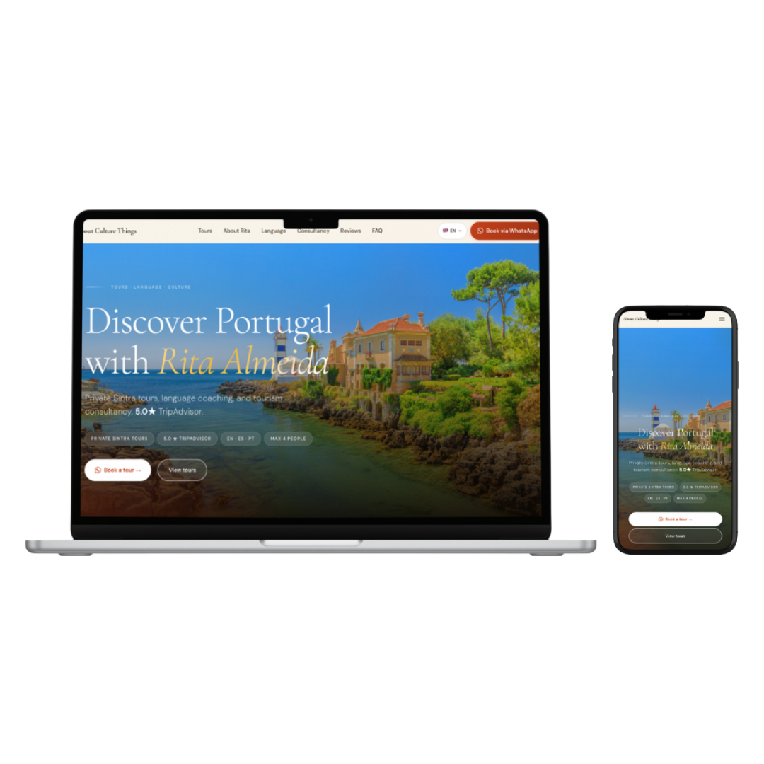 About Culture Things website — tourism and Sintra tours site built by FSC Digital