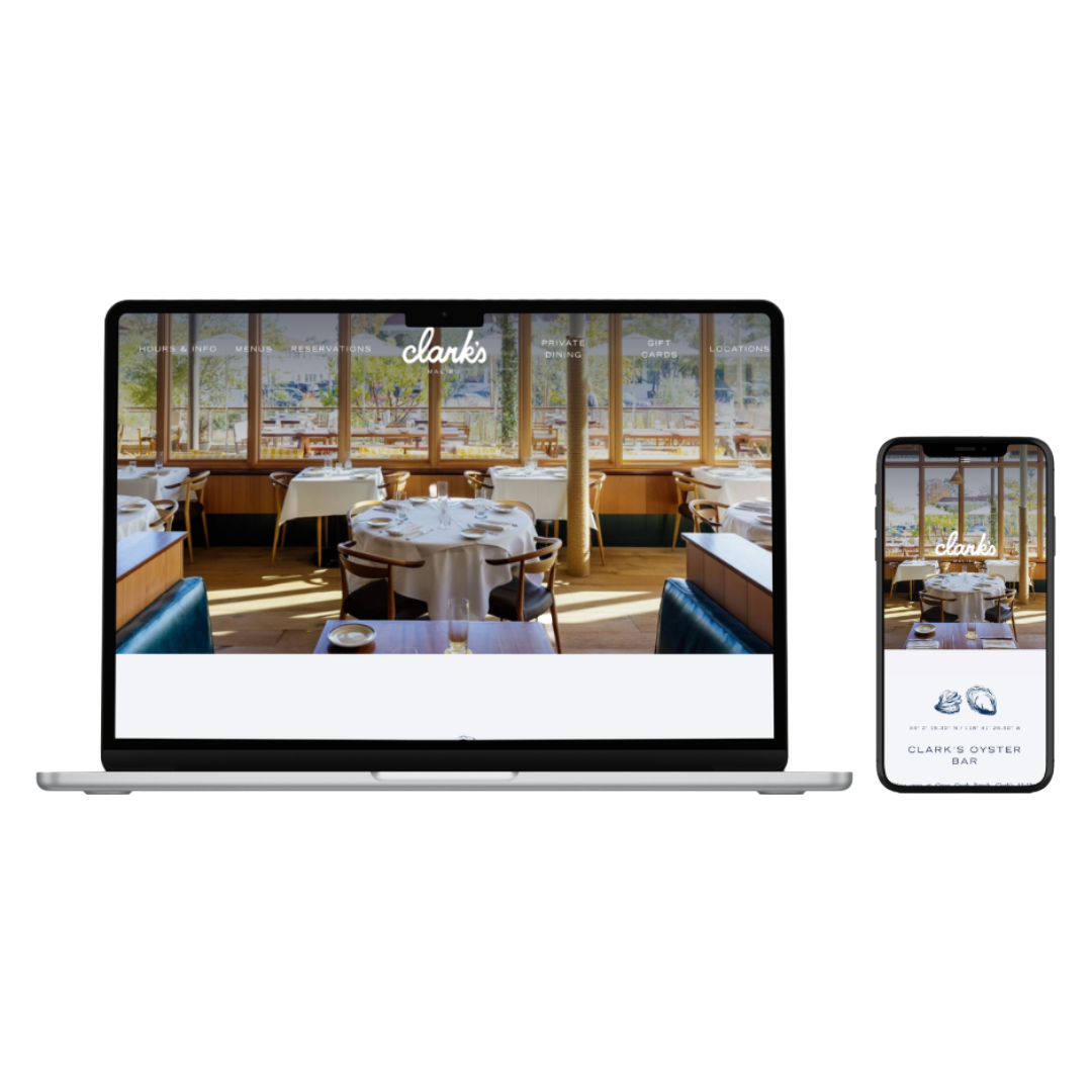 Clark's Oyster Bar website — restaurant reservations site built by FSC Digital