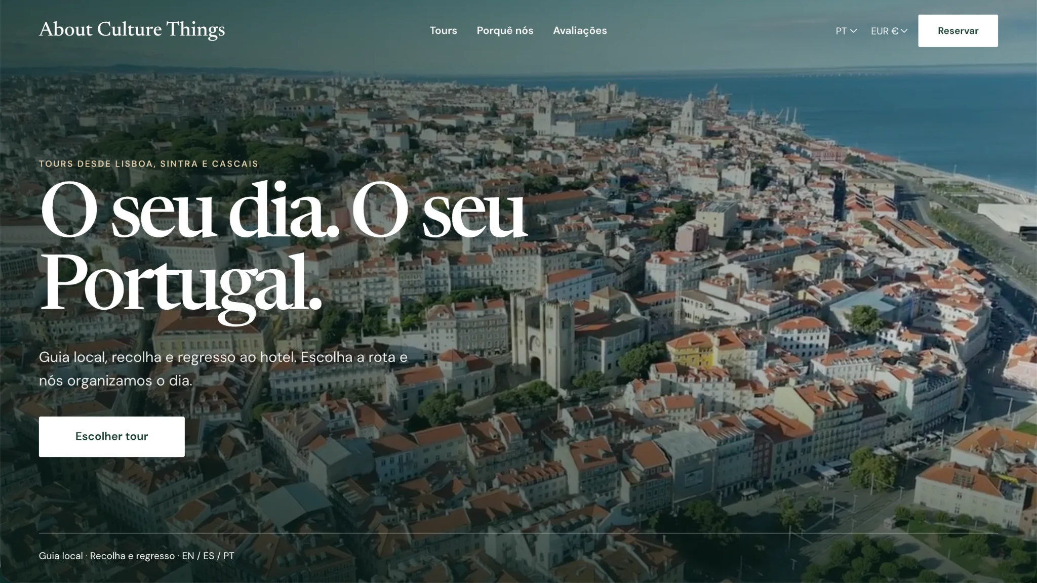 About Culture Things private tours website homepage